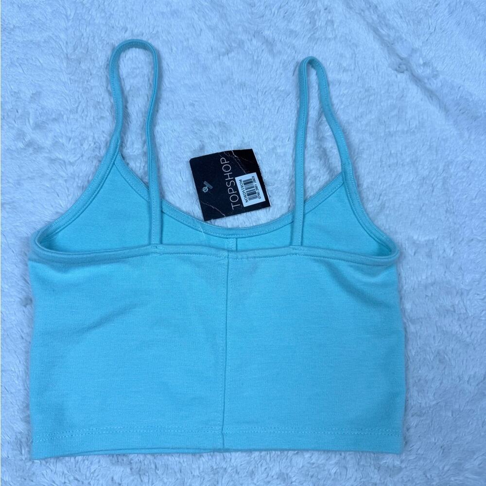 TOPSHOP Aqua Cropped Tank Top - Picture 4 of 5